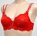 Venus $57 Sexy RED Floral Lace Mesh Bra #0213 sz 34A