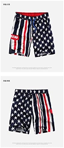 Dreamall Men's High Waisted American flag Shorts Pants L Black