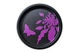谷元フスマ工飾株式会社 華引手 花蝶 丸型 黒枠 hn-d-002-bk