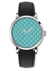 SPRAWL Aanalog Fashion Series Silver Ladies Watches of Genuine Black Leather Strap,Unique Wrist Watch for Women Girls Designed with Drawing of running person