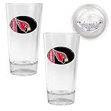 NFL Arizona Cardinals Pint Ale Glass with Baseball Bottom (Set of 2)