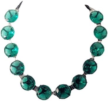 New large crystal green necklace with leather belt,fashion necklace,bubble Bib Necklace(wiipu-B83)