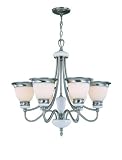 Lite Source LS-18426AB FRO Carter 6-Lite Ceiling Lamp - Antique Brass with Frosted Glass Shade