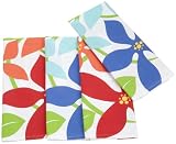 DII Beach Flowers Print Dish Towel, Set of 4