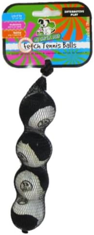 4-Pack Black & White "Mini" 1 3/4" Fetch Tennis Balls