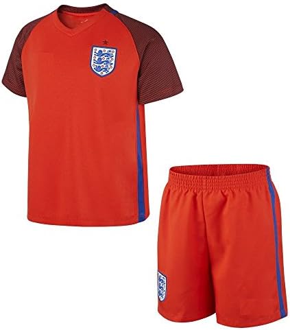 England Red Soccer Jersey with FREE Shorts Set Kit Adult Mens Sizes S M L XL (Red, US L (Asia XXL))