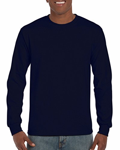 Gildan Ultra Cotton 6 oz. Long-Sleeve T-Shirt, Large, NAVY