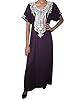 Womans Caftan Embroidered Kaftan Night Dress Medium (Coco Brown)