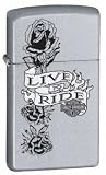 Zippo "Harley Davidson Motorcycles Live to Ride" Slim Satin Chrome Lighter, 24008, New 2007 Model