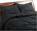 Microsuede Feather King Comforter Set, Black