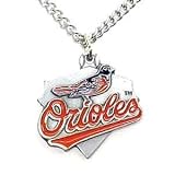 Baltimore Orioles Chain Necklace & Enameled Pewter Pendant - MLB Baseball Fan Shop Sports Team Merchandise