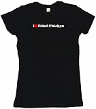 I Heart (Love) Fried Chicken Women's Babydoll Petite Fit Tee Shirt in 6 Colors Small thru XL
