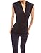 Patty Women's Stand Collar V-Neck Faux Wrap Sleeveless Blouse