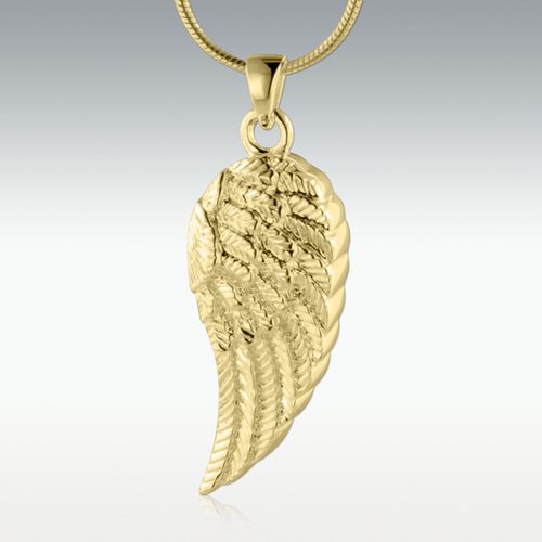 Wing of an Angel 14k Gold Vermeil Cremation Jewelry