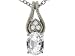 1.03 cts Oval White Topaz and Diamond Pendant - 14kt White or Yellow Gold