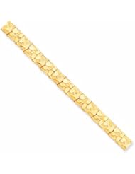 10K Gold 10.0mm NUGGET Bracelet 8 Inches