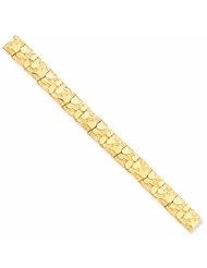 10K Gold 10.0mm NUGGET Bracelet 7 Inches