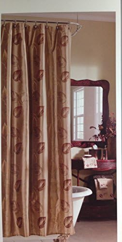 Croscill Home Fashions Arbor Leaves Shower Curtain, 72-Inch by 72-Inch, Gold