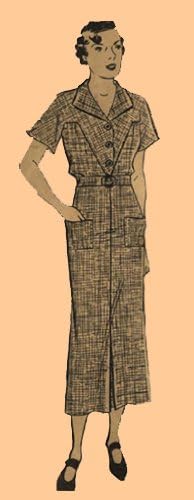 1934 Ladies' Day Frock Pattern, size 46