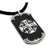 Black Leather Cross w/fleur-de-lis