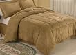 Camel Microsuede Down Comforter Alternative 4 pc Bedding Set - King Size