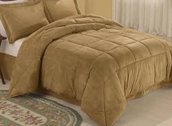 Camel Microsuede Down Comforter Alternative 4 pc Bedding Set - King Size