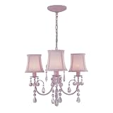 Lite Source LS-19528PINK Sofie 3-Light Chandelier with Crystals and Mini Lamp Shades, Pink