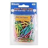 BAZIC No.1 Regular Color Paper Clips, 33 mm, Assorted, 200 Per Pack