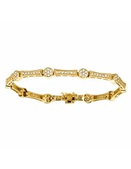 1.33 Carat Diamond Cluster Style Round Bracelet 14K Yellow Gold