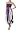 Swirl Design Satin Feel Beaded Halter Smocked Bodice Handkerchief Hem Dress