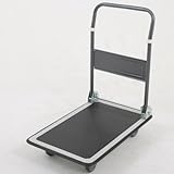 手押し台車：ナンシン：スチール台車：折りたたみハンドル：725×470：150kg：ブラック：DX-111