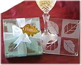 Fall in Love Frosted Glass Coaster Set