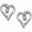 14kt White Gold Arty Heart Shaped Diamond Earrings