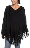 Jessica Simpson Women's Knit Poncho With Box Fringe