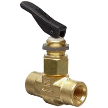 Parker VQ Series Brass Toggle Valve, Inline, Toggle Handle, PTFE Stem, NPT Female