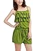 Allegra K Women Tiered Ruffled Upper Adjustable Straps Drawstring Waist Romper