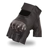 First Mfg Mens Fingerless Gloves Featuring Hard Knuckes (2X)
