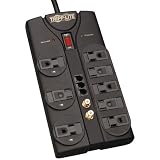 Tripp Lite TLP808TELTV - Protect It! Surge Suppressor, 8 Outlets, 8ft Cord, Tel/Coax, 3500 Joules-TRPTLP808TELTV