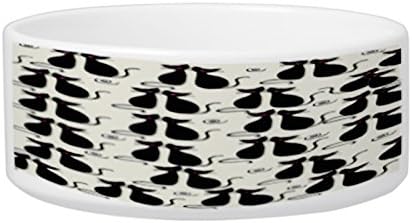 Sassy Cat Duo White Ceramic Large Pet Dog Bowl