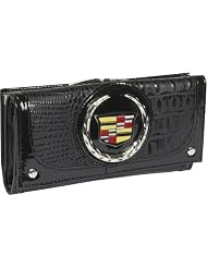 Ashley M Cadillac Croc-Embossed Tri-Fold Wallet by Ashley M