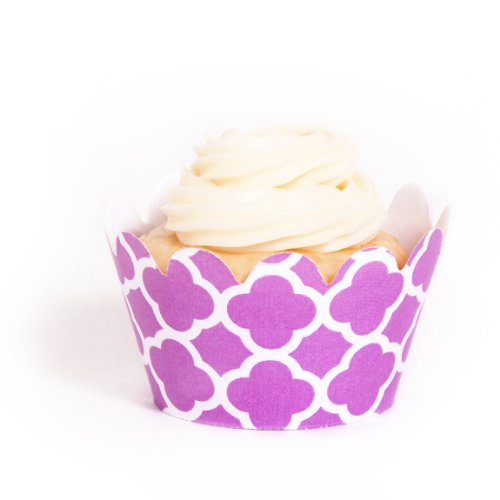 Dress My Cupcake Mini Cherry Blossom Pink Spanish Tile Cupcake Wrappers, Set of 18