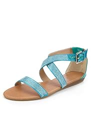 Studded Crossover Strap Sandals