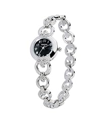 Time100 Ladies Clover Diamond Black Dial Fashion Bracelet Watch #W50053L.02A