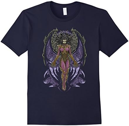 Men's Queen of Blades Shirt | Video Game T-shirt Medium Navy