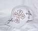 Three Gold Crosses Rhinestone White Baseball Hat Cap