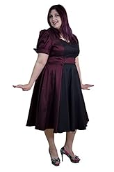 Plus Size Knee Length Two-Toned Vintage Polyester/Satin/Spandex  Dress
