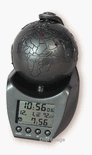 World Time Atomic Clock - Globe (Black) (6.5 H x 3.5 W x 3.5 D)