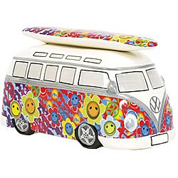 Child to Cherish Volkswagen Van with Surfboard Bank, Flower Power