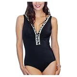 It Figures Women's Graffique Shirred V-Neck Tank One Piece
