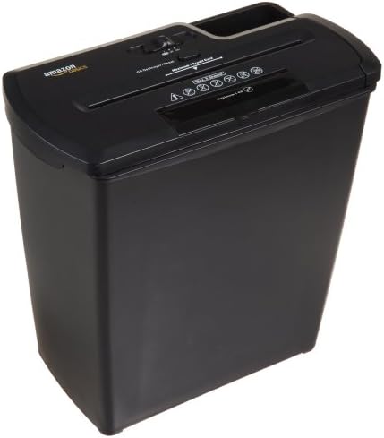 AmazonBasics 8-Sheet Strip-Cut Paper/CD/Credit Card Shredder
